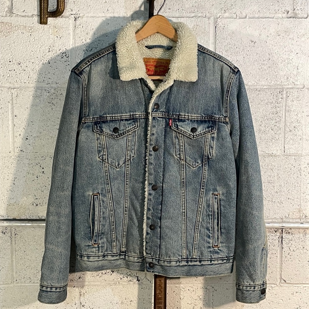 Levi's Blue Denim Sherpa Jacket